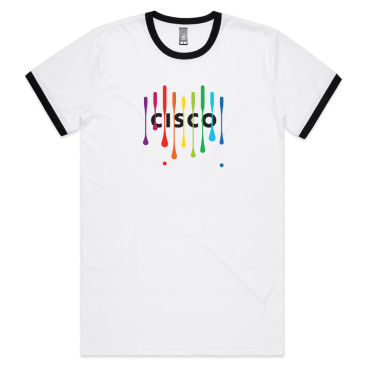 Heart Drip Ringer T-Shirt - White/Black (Unisex)