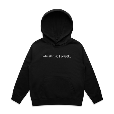  Splunk while(true) { play(); } Hoodie - Black (Kids)