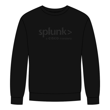  Splunk Crewneck Fleece Sweater - Black (Unisex)