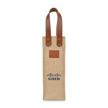 Out of the Woods Jute Wine Tote - Brown